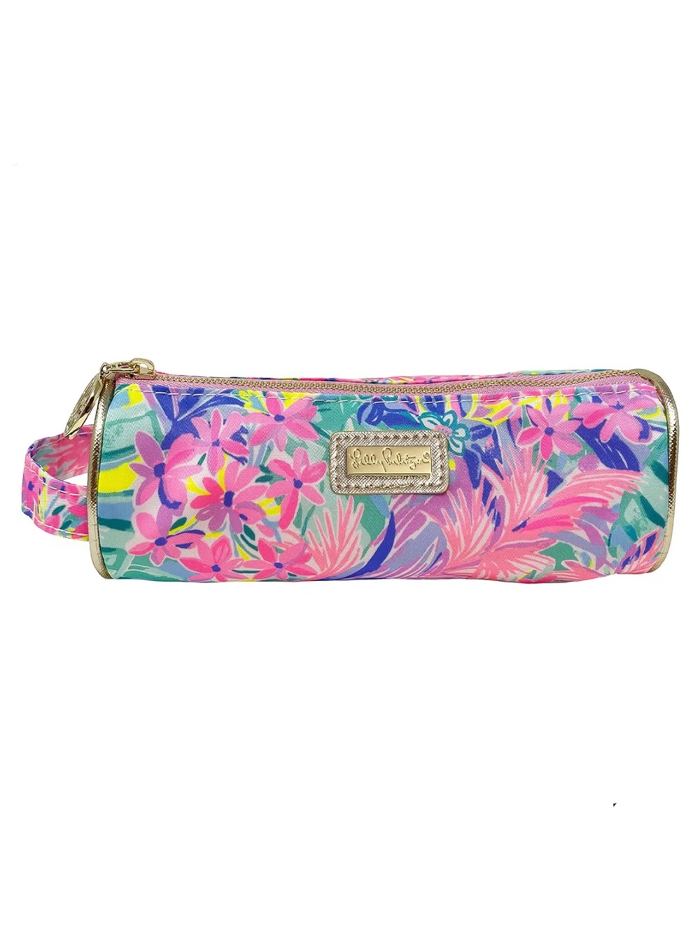 Lilly Pulitzer Pink Floral Pencil Pouch, Cosmetic Travel Bag - New